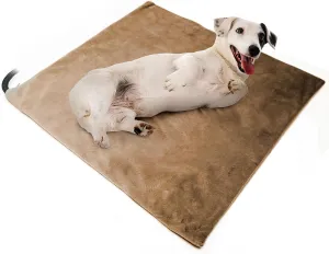 HeatTrak Pet Heating Pad | Temperature Regulated Dog Bed | Waterproof Electric Heated Mat for Dogs and Cats |Chew Resistant Cord and Safe Indoor Use | 16"x20" | Brown