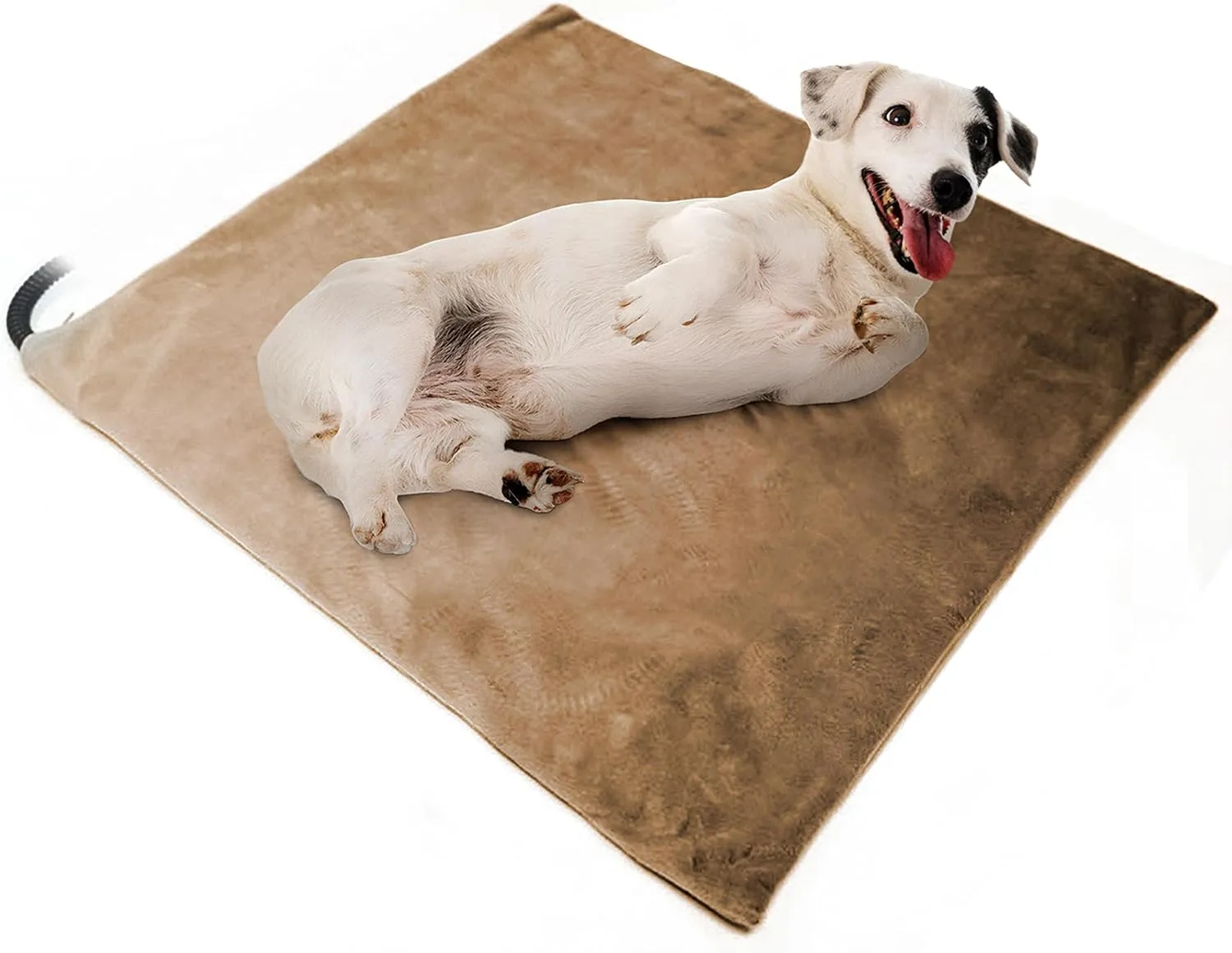 HeatTrak Pet Heating Pad | Temperature Regulated Dog Bed | Waterproof Electric Heated Mat for Dogs and Cats |Chew Resistant Cord and Safe Indoor Use | 16"x20" | Brown