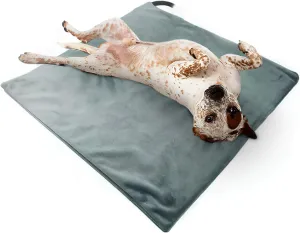 HeatTrak Pet Heating Pad | Temperature Regulated Dog Bed | Waterproof Electric Heated Mat for Dogs and Cats |Chew Resistant Cord and Safe Indoor Use | 16"x20" | Gray