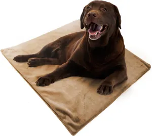 HeatTrak Pet Heating Pad | Temperature Regulated Dog Bed | Waterproof Electric Heated Mat for Dogs and Cats |Chew Resistant Cord and Safe Indoor Use | 24"x36" | Brown