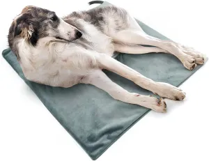 HeatTrak Pet Heating Pad | Temperature Regulated Dog Bed | Waterproof Electric Heated Mat for Dogs and Cats | Chew Resistant Cord and Safe Indoor Use | 24"x36" | Gray
