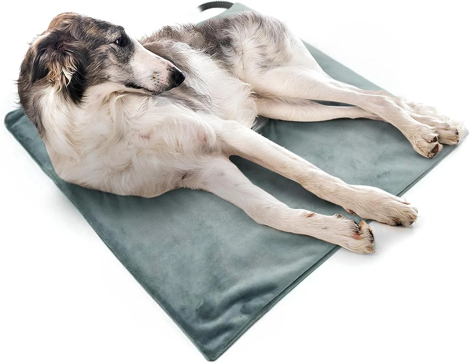 HeatTrak Pet Heating Pad | Temperature Regulated Dog Bed | Waterproof Electric Heated Mat for Dogs and Cats | Chew Resistant Cord and Safe Indoor Use | 24"x36" | Gray