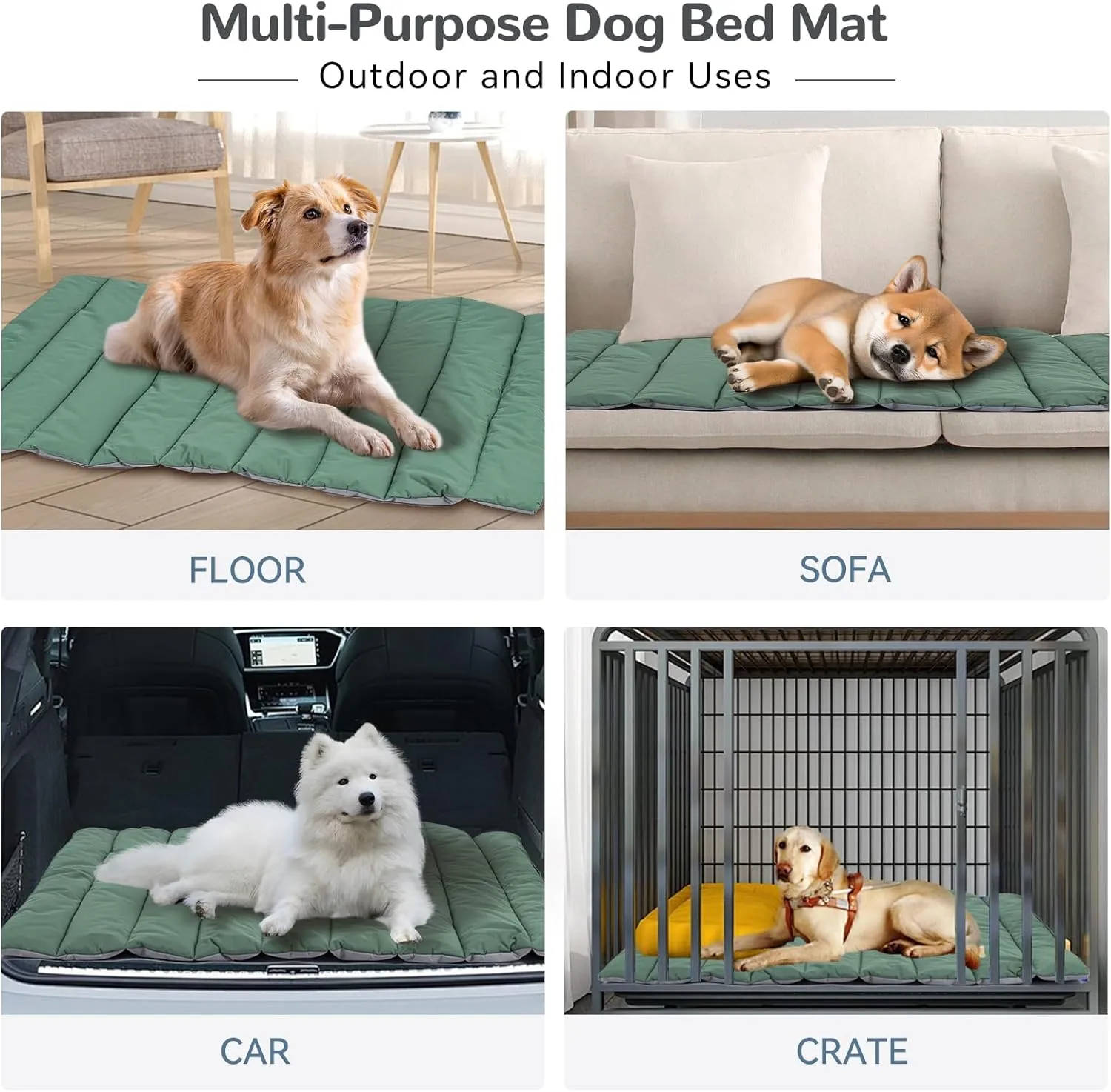 Heeyoo Outdoor Dog Bed, Waterproof Camping Dog Bed Mat, Machine Washable and Portable Travel Pet Pad Mat, Foldable Pet Beds for Small, Medium, and Large Dogs