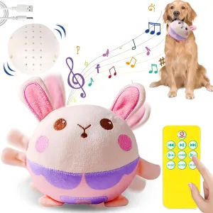 Interactive Dog Toys, Remote Control Dog Toy, Rechargeable Motion Activated Dog Toy, Moving Toys for Large Dogs, Talking Squeaky Music Active Moving Pet Plush Toy to Keep Them Busy (Purple Bunny)