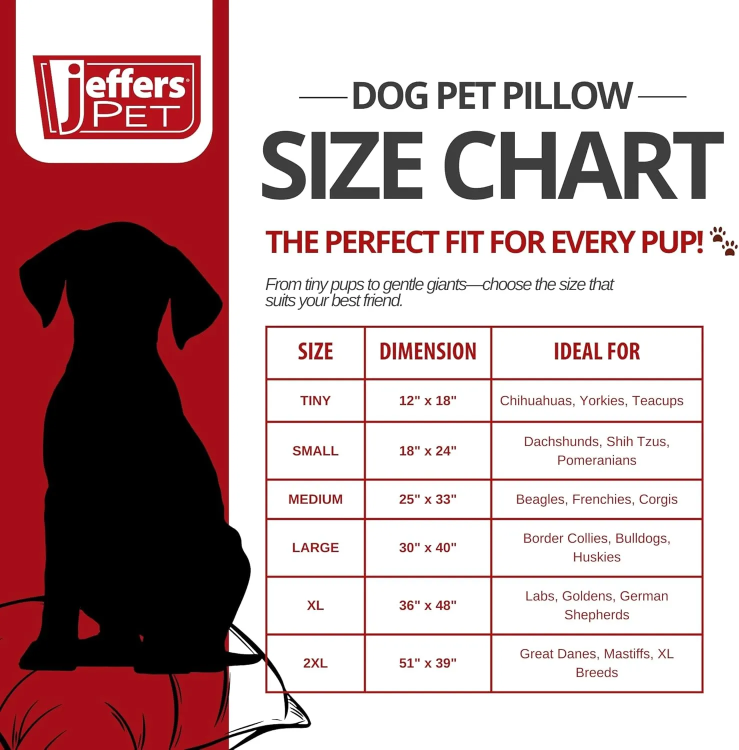 Jeffers Pet Comfort Dog Pillow, XL 36" x 48", Navy Blue  Machine Washable Dog Bed for House, Sofa, Crate & Travel  Poly Cotton Shell, Winter Warmth, Soft, Comfy, Durable, Top Pet Bedding