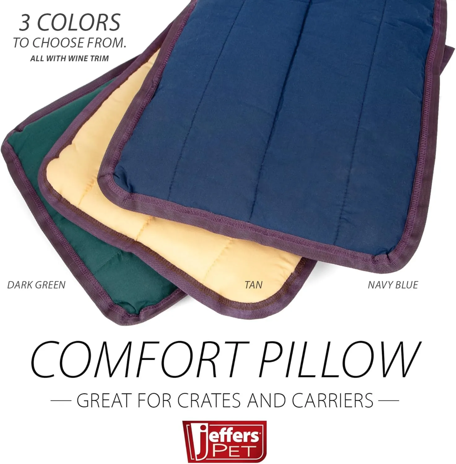 Jeffers Pet Comfort Dog Pillow, XL 36" x 48", Navy Blue  Machine Washable Dog Bed for House, Sofa, Crate & Travel  Poly Cotton Shell, Winter Warmth, Soft, Comfy, Durable, Top Pet Bedding