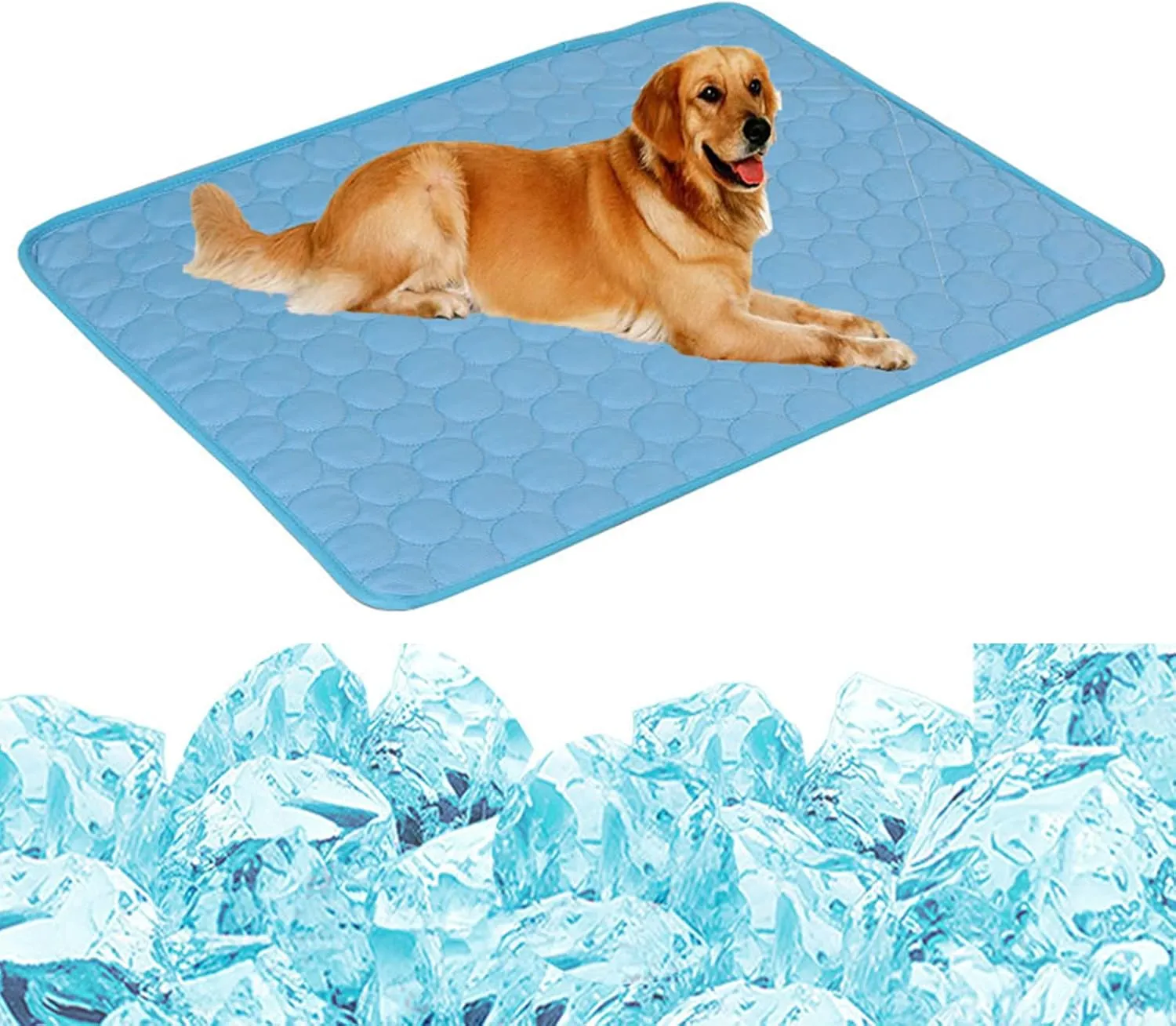 JIA.L Dog Cooling Mat Breathable Washable Summer Pet Cooling Pad Extra Large Dog Cat Self Cooling Pad for Kennerl, Crates and Beds No Water or Electricity Needed (Blue),40inch x 28inch
