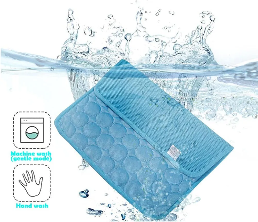 JIA.L Dog Cooling Mat Breathable Washable Summer Pet Cooling Pad Extra Large Dog Cat Self Cooling Pad for Kennerl, Crates and Beds No Water or Electricity Needed (Blue),40inch x 28inch