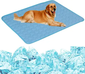 JIA.L Dog Cooling Mat Breathable Washable Summer Pet Cooling Pad Extra Large Dog Cat Self Cooling Pad for Kennerl, Crates and Beds No Water or Electricity Needed (Blue),40inch x 28inch
