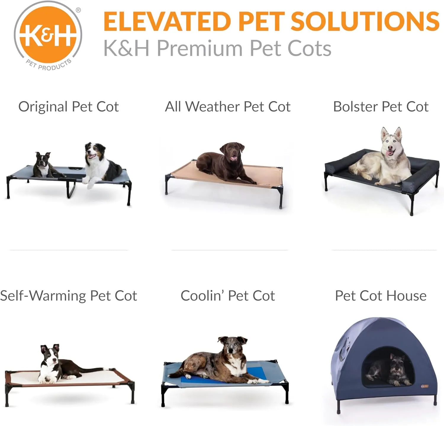 K&H Pet Products Cooling Elevated Dog Bed, Outdoor Raised Cot with Waterproof Breathable Mesh for Medium Dogs, Portable Place Bed with Heavy-Duty Metal Frame & Hammock Style Cover - Medium Tan