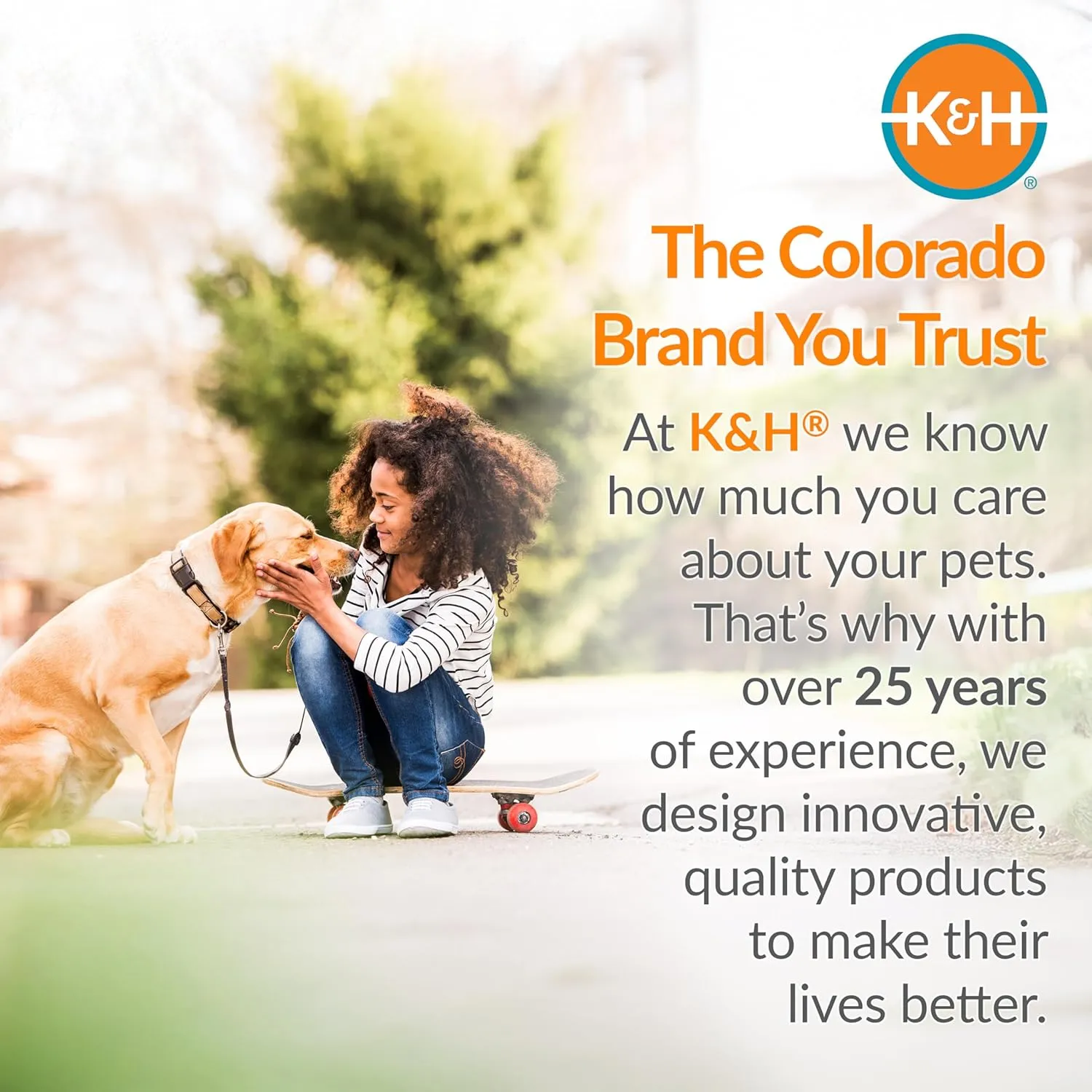 K&H Pet Products Cooling Elevated Dog Bed, Outdoor Raised Cot with Waterproof Breathable Mesh for Medium Dogs, Portable Place Bed with Heavy-Duty Metal Frame & Hammock Style Cover - Medium Tan