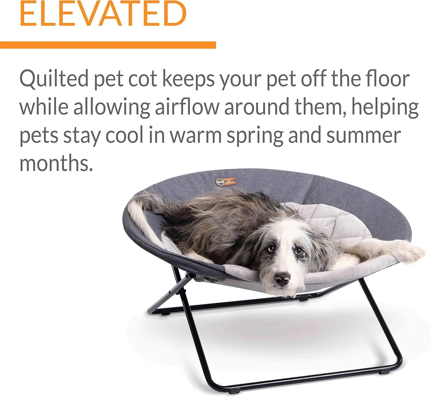 K&H Pet Products Elevated Cozy Cot Classy Gray Large 30 Inches