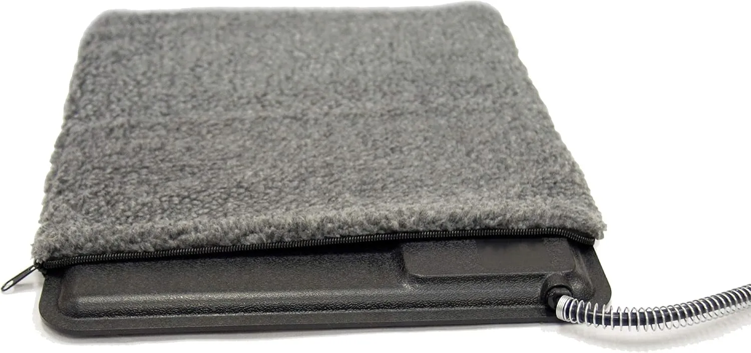 K&H Pet Products Extreme Weather Kitty Pad / Small Lectro-Kennel Outdoor Heated Pad Replacement Cover, Zipper Closure, Soft & Breathable - 18.5 X 12.5in Gray Fleece (Heated Pads Sold Separately)