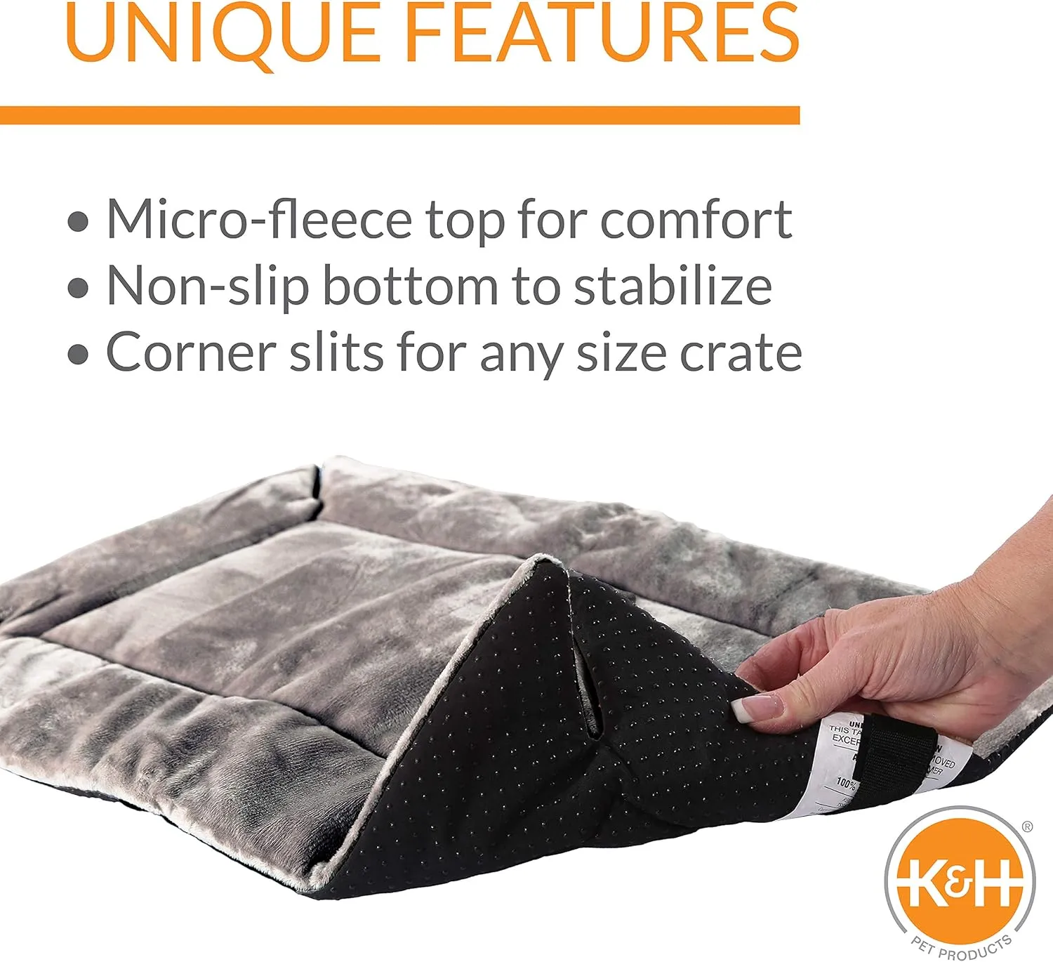 K&H Pet Products Self-Warming Dog Crate Pad, Self Heating Cat Mat, Portable, Machine Washable, No Electric Needed, Adjustable Fit, Non-Slip, Great for Cat Window Perches - Extra-Small 14 X 22in Gray