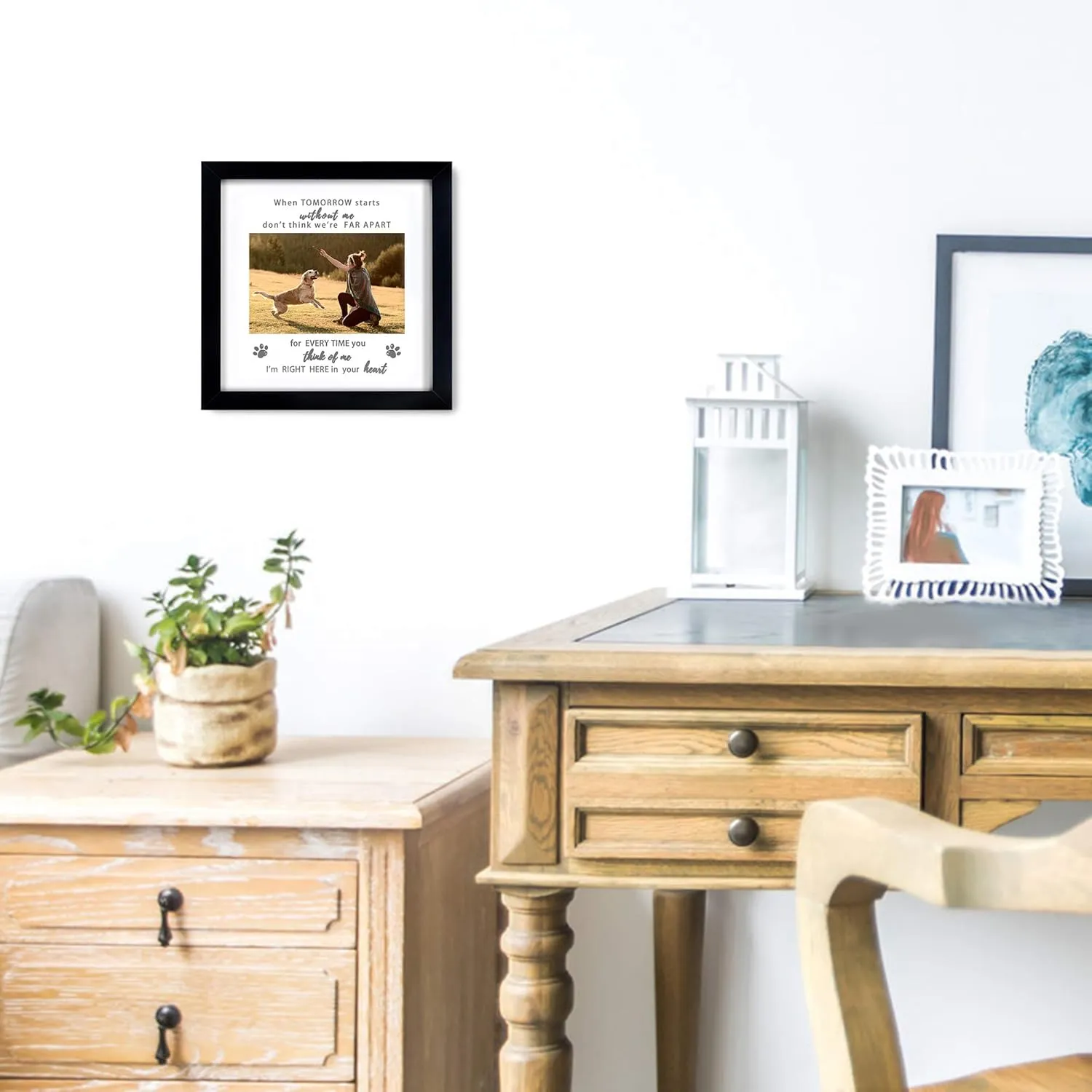 KCRasan Memorial Picture Frame for Pet Loss Gift - Remembrance Frame for Dog or Cat with Sympathy Tribute Keepsake(9x9 frame)