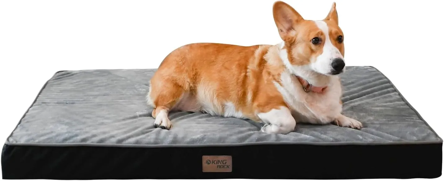 KINGROCK Orthopedic Dog Bed for Crate with Egg Crate FoamMedium Size Dog Waterproof Dog Beds Removable Washable Cover Egg-Pet Mat with Anti-Slip Bottom