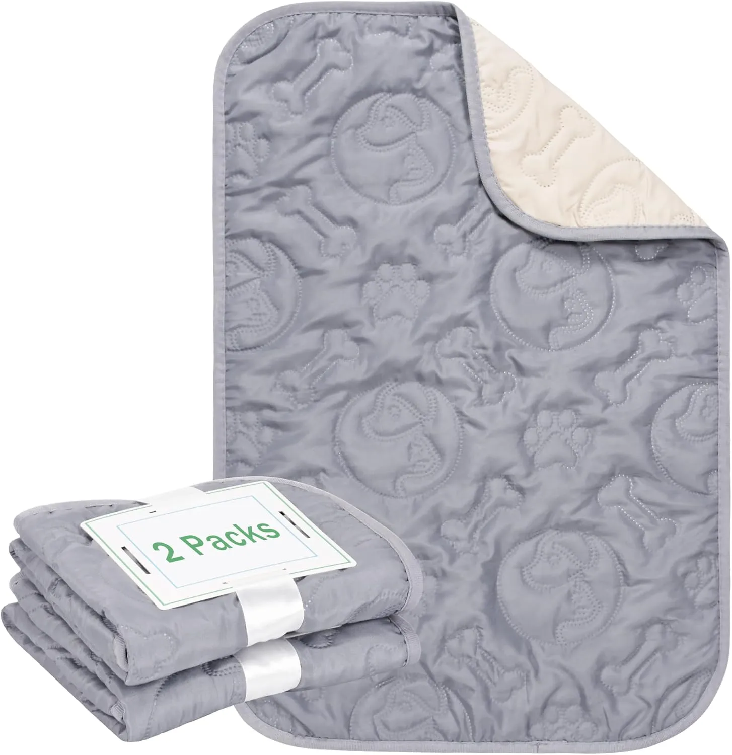 Kritter Planet Pack of 2 Waterproof Pet Pads, Small Furniture Pads, Reversible Dog Mat, 16 x 24 inch