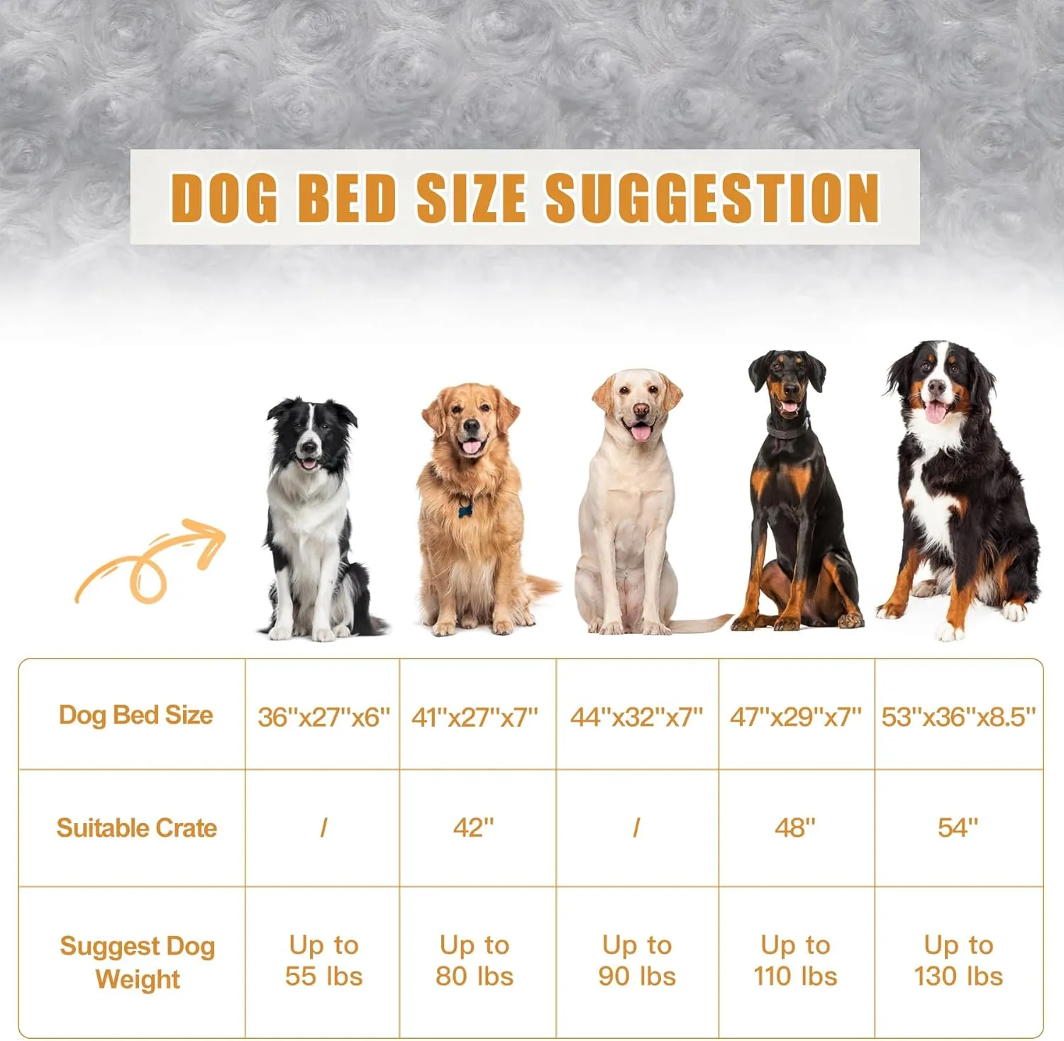 KSIIA Orthopedic Dog Bed - Large XL Dog Couch, Waterproof & Washable, Egg Foam with Removable Bolster & Non-Skid Bottom - 44x32x7 Inch, Grey