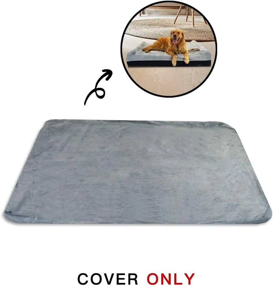 Laifug Extra Large Pet/Dog Bed Removable Washable Cover (Jumbo Replacement Cover (50"x36"x10") Slate Grey)