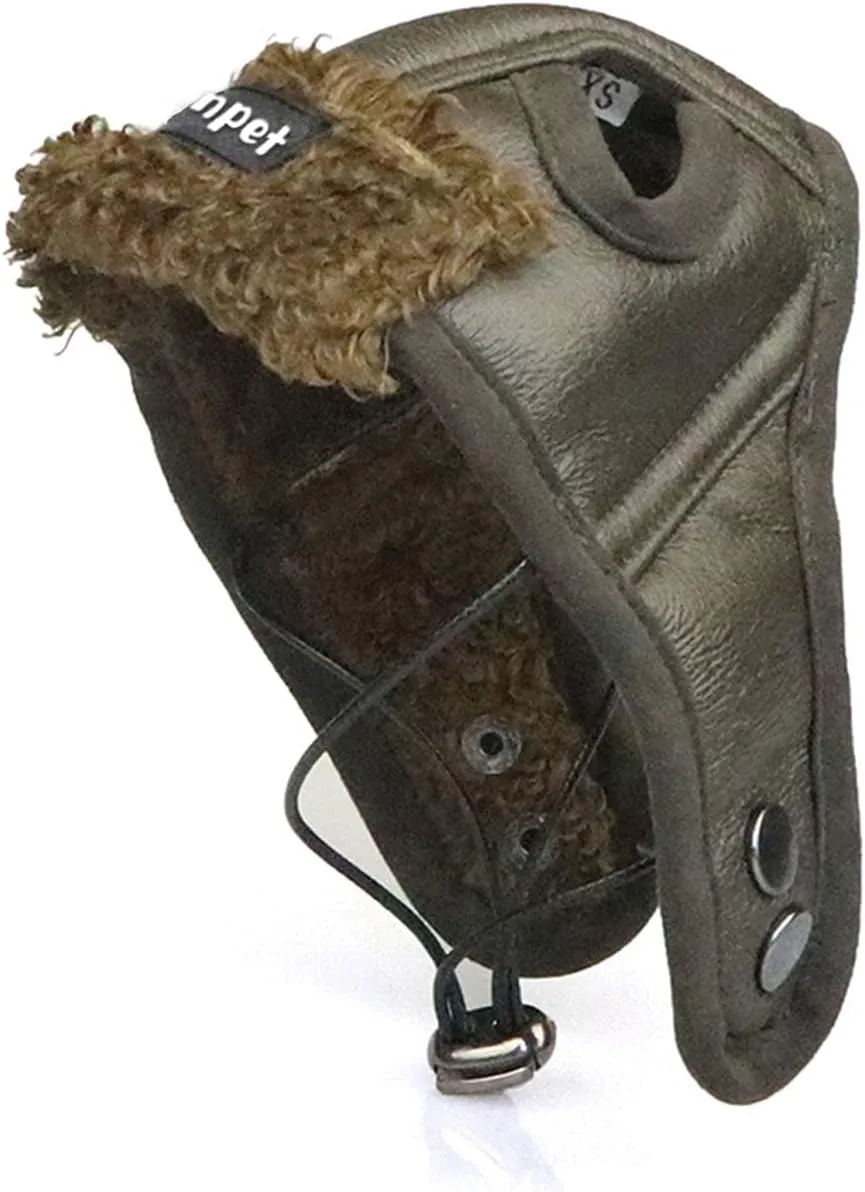 Leconpet Dog Aviator Hat, Dog Winter Pilot Hat with Ear Flaps for Cold Weather (S, Brown)