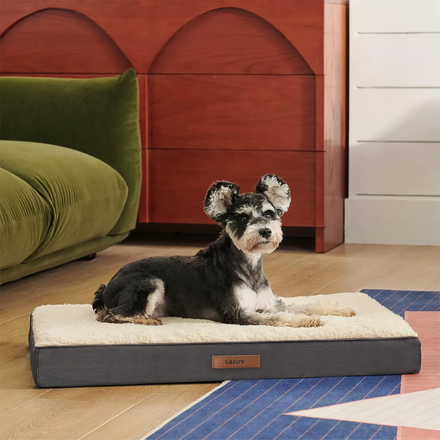 Lesure Dog Bed Cover Extra Large Washable Replacement Cover for Orthopedic Pet Mat 44x32x3 Inches, Grey