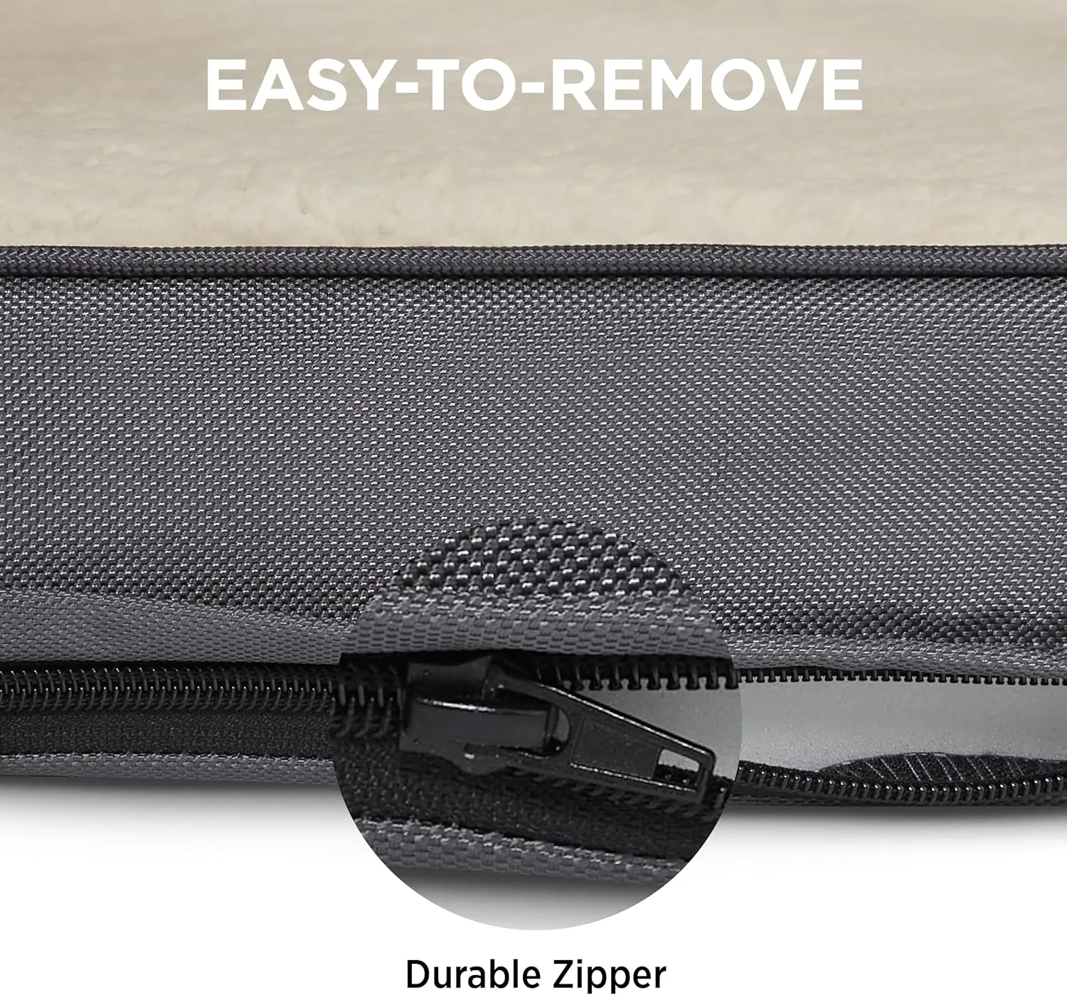 Lesure Dog Bed Cover Extra Large Washable Replacement Cover for Orthopedic Pet Mat 44x32x3 Inches, Grey