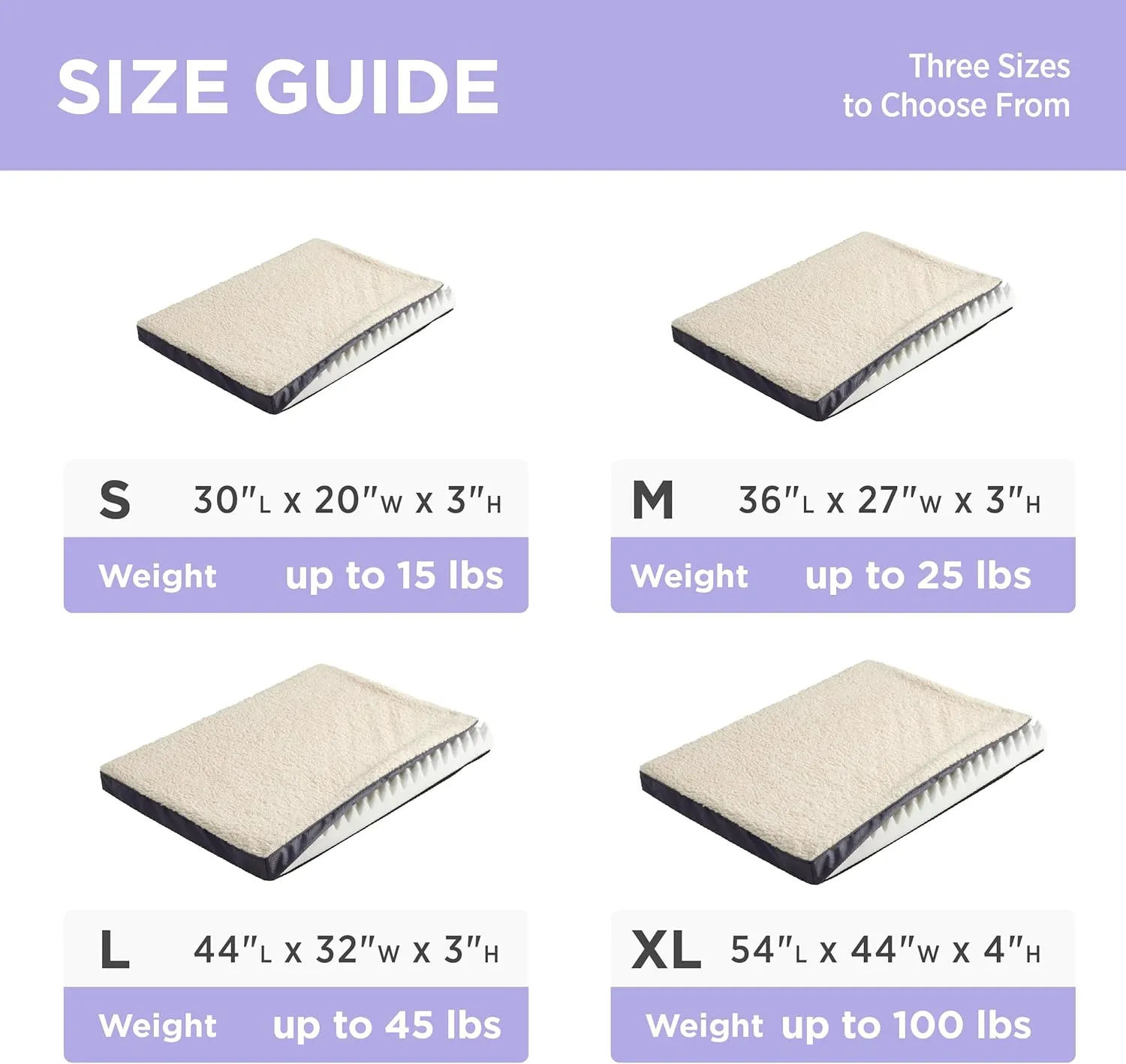 Lesure Dog Bed Cover Extra Large Washable Replacement Cover for Orthopedic Pet Mat 44x32x3 Inches, Grey