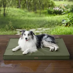 Lesure Outdoor Waterproof Dog Beds Large Sized Dog, Orthopedic Egg Crate Foam Pet Bed with Oxford Fabric Surface and Removable Washable Cover, Pet Mat 36''x27'', Green