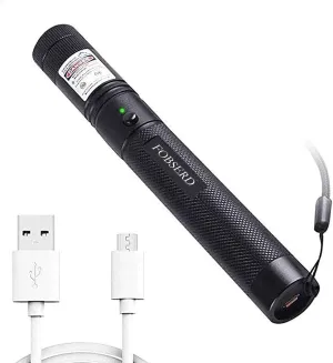 Long Range Green Laser Pointer Beam with USB Charging, Presentation Remotes for Indoor Meetings, Presentation, Cat Toys and Outdoor Adventures