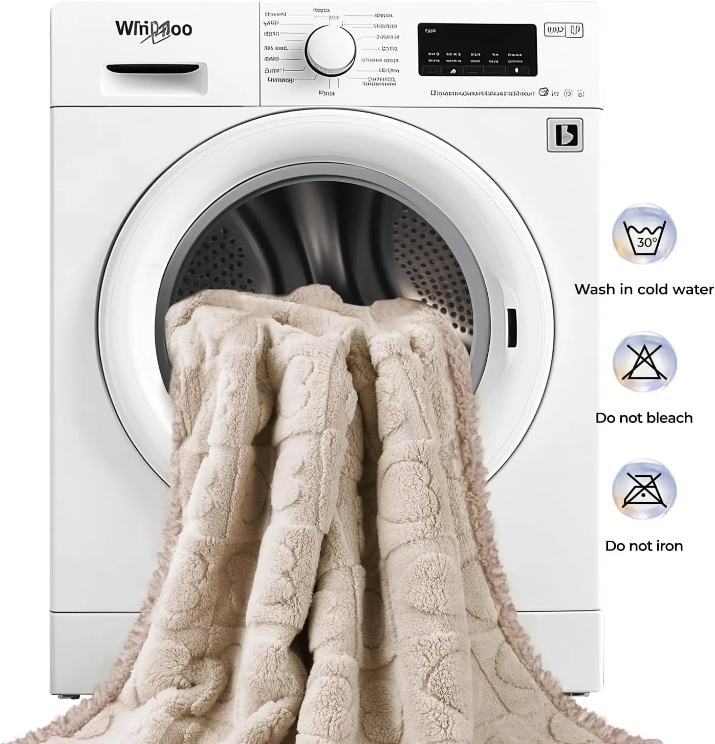 Luciphia Waterproof Blanket for Large Dogs Washable Pet Bed Cover Soft Fluffy Puppy Couch Protector with Premium Fleece Cozy Calming Cat Blankets for Indoor Cats Beige 85x57 inch