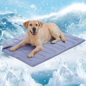 MARUNDA Dog Cooling Mat, 36" x 24" Thicken Waterproof Cooling Mat for Extra Large Dog, Q-MAX>0.5 Ice Cool Fabric-Cool on ContactEasy Washable Pet Pad in Summer (36" x 24" (L-Crate), Blue)