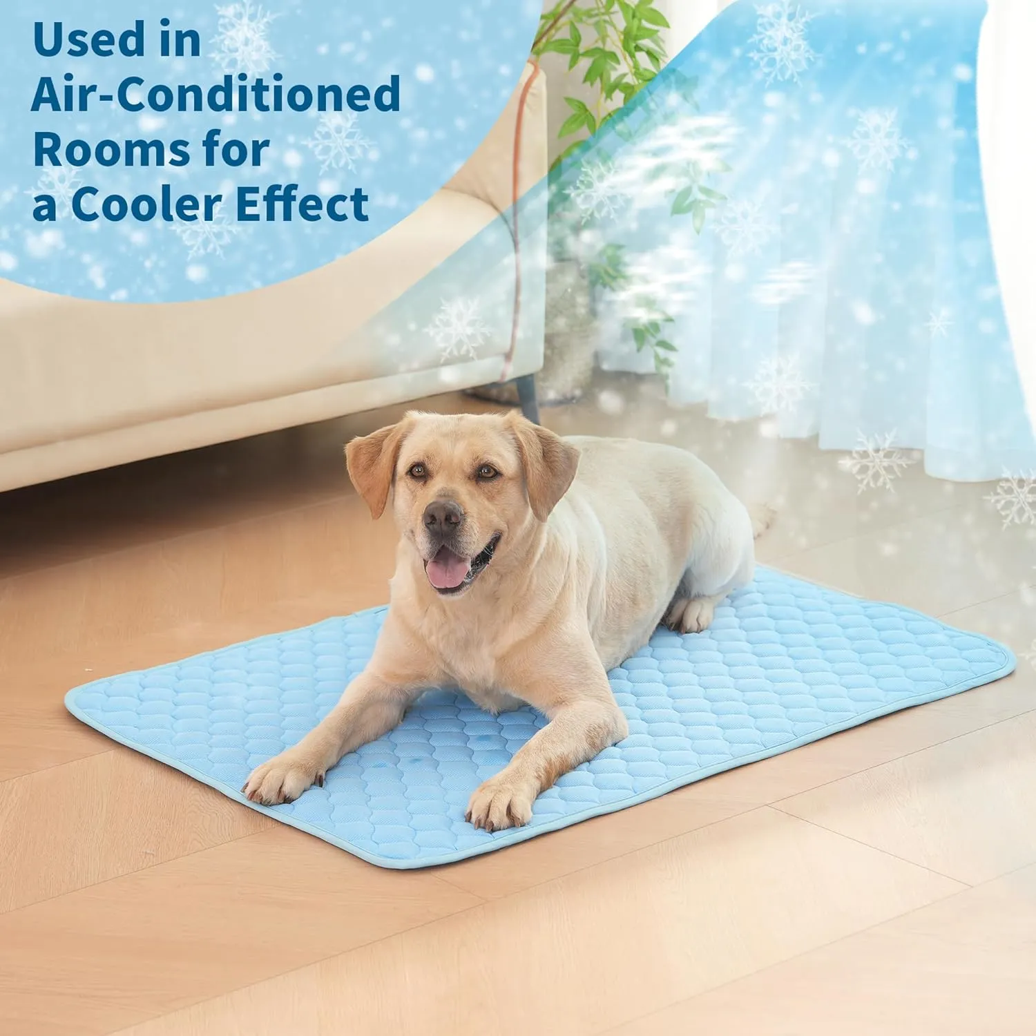 MARUNDA Dog Cooling Mat, Breathable Washable Cooling Pad for Dog, Portable Pet Cool Mat for Outdoor, Provide Comfortable in Summer. (Blue, 28 * 20 Inch)