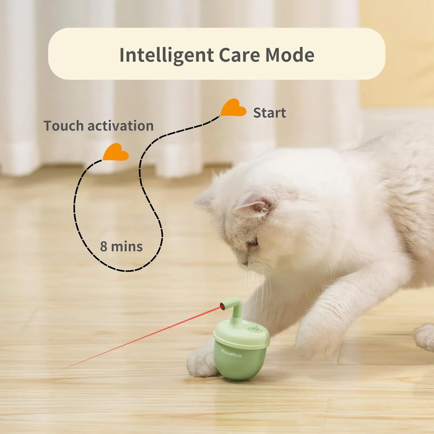 MayMaw Automatic Cat Laser Toy - Rechargeable Interactive Cat Toy with Tumbler Design, 360 Random Motion, 4 Speed Modes & Catnip, Best Gift for Bored Indoor Cats & Kittens