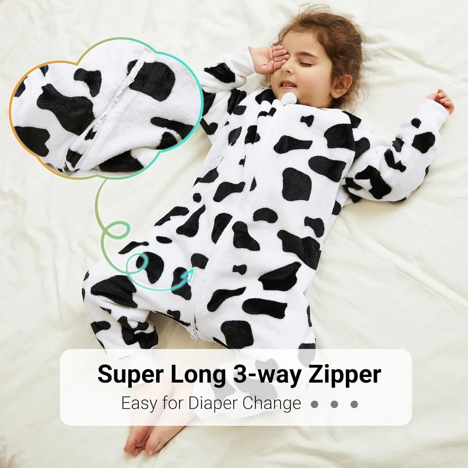 MICHLEY Flannel Baby Sleeping Bag Unisex Pajamas, Long Sleeve Zipper Wearable Sleeping Sack for Autumn Winter Boys Girls