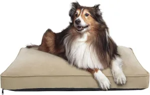 Milo Dog Bed for Medium Dogs, Waterproof Dog Bed Pillows with Removable Washable Cover, Pet Sleeping Mattress, 30 x 20 Inches, Tan