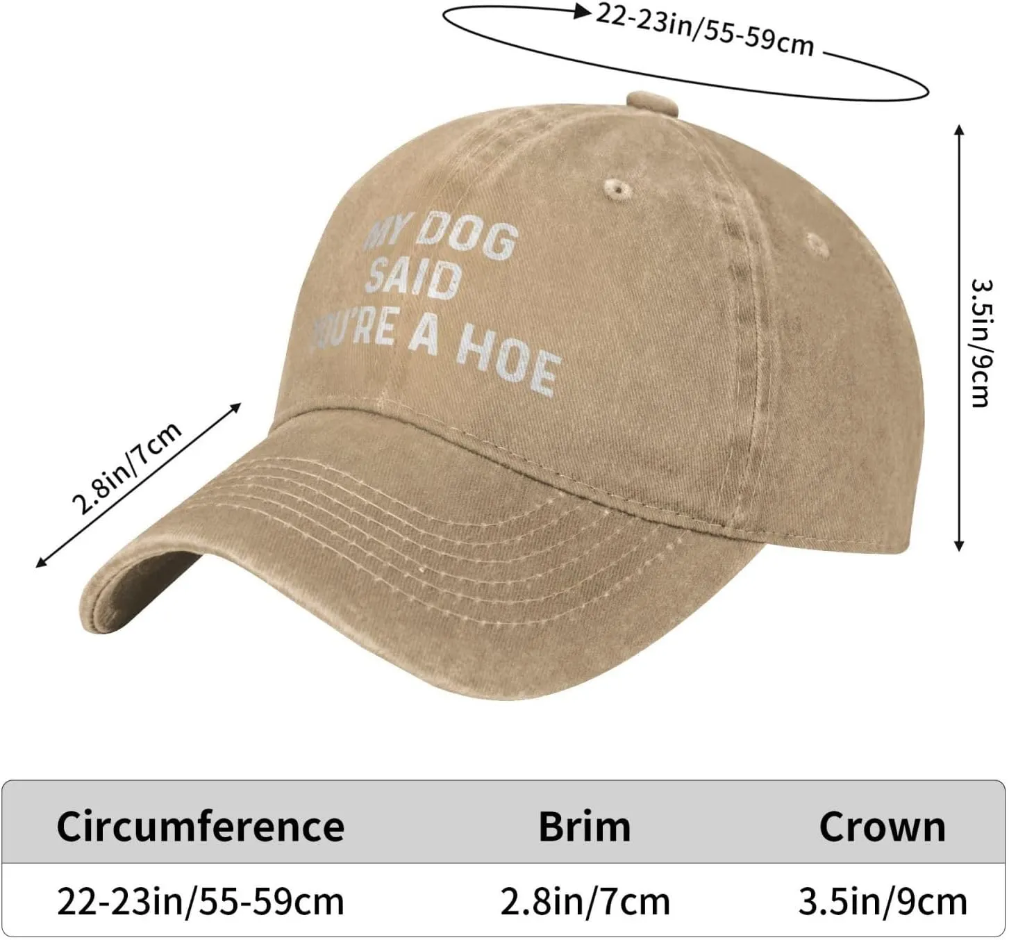 My Dog Said You're A Hoe Hat Women Funny Baseball Hat Funny Birthday Gifts for Women