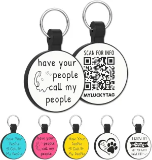 MYLUCKYTAG QR Code Silicone Dog Cat Tag with Online Pet Profile, Location Alert, Quiet & Durable