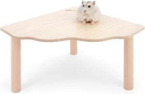 Niteangel Hamster Play Wooden Platform for Dwarf Syrian Hamsters Gerbils Mice Degus or Other Small Pets (Triangle - 5.9'' Height, Burlywood)