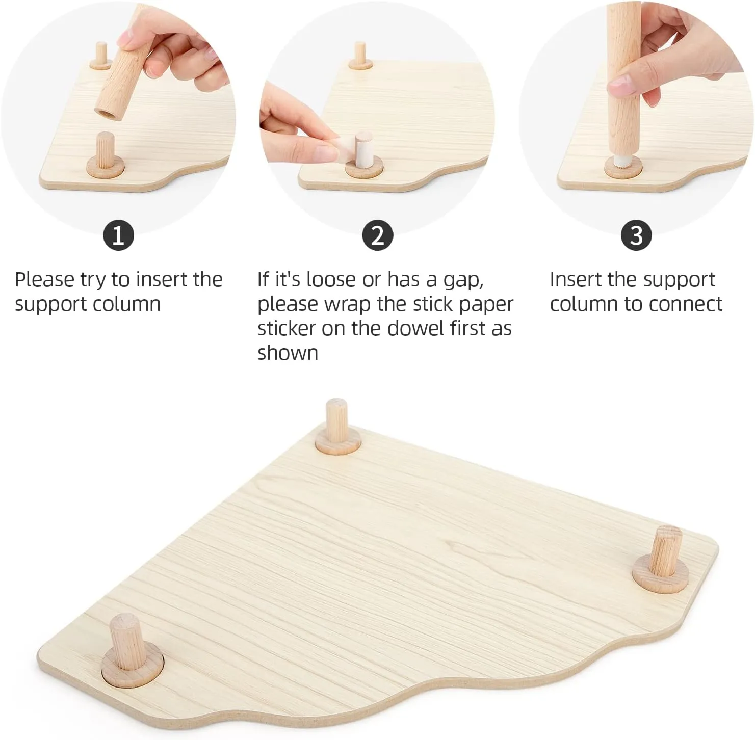 Niteangel Hamster Play Wooden Platform for Dwarf Syrian Hamsters Gerbils Mice Degus or Other Small Pets (Triangle - 5.9'' Height, Burlywood)