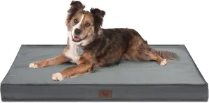 Orthopedic Dog Bed for Large Dogs, Big Waterproof Dog Crate Bed Washable Pet Bed for Large Sized Dogs with Egg Crate Foam Pet Bed Mat, Removable Oxford Cooling Cover, Grey