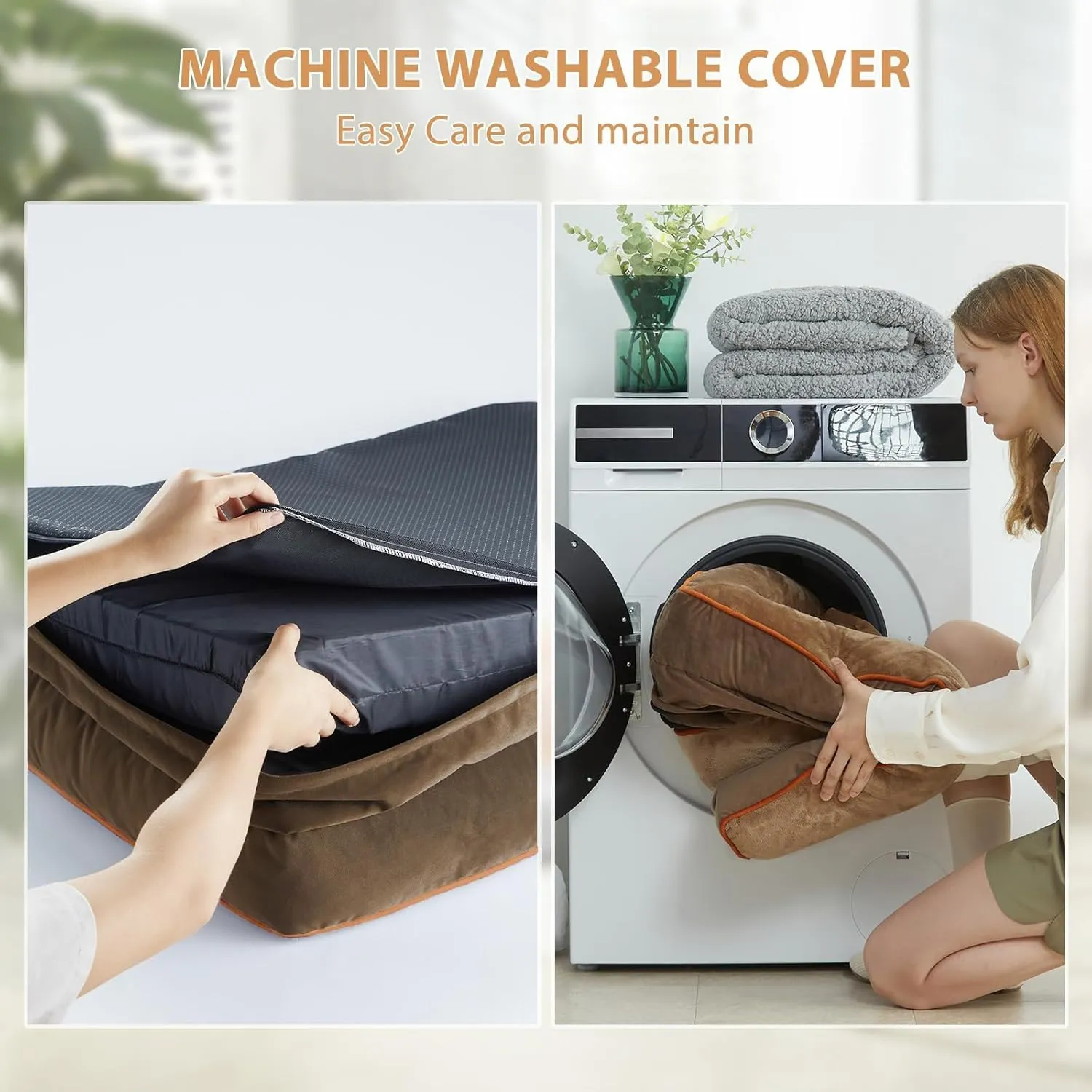 Orthopedic Dog Beds for Extra Large Dogs - Waterproof Sofa Dog Bed with Removable Washable Cover, Waterproof Lining and Anti-Slip Bottom,Pet Bed