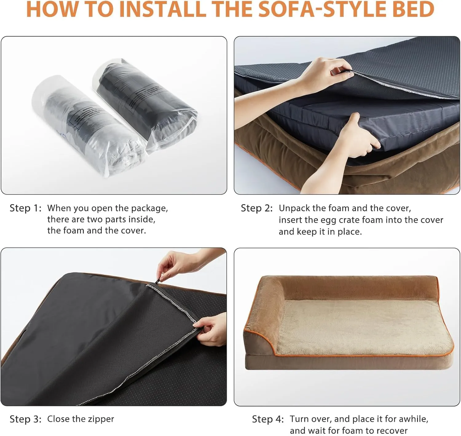 Orthopedic Dog Beds for Extra Large Dogs - Waterproof Sofa Dog Bed with Removable Washable Cover, Waterproof Lining and Anti-Slip Bottom,Pet Bed
