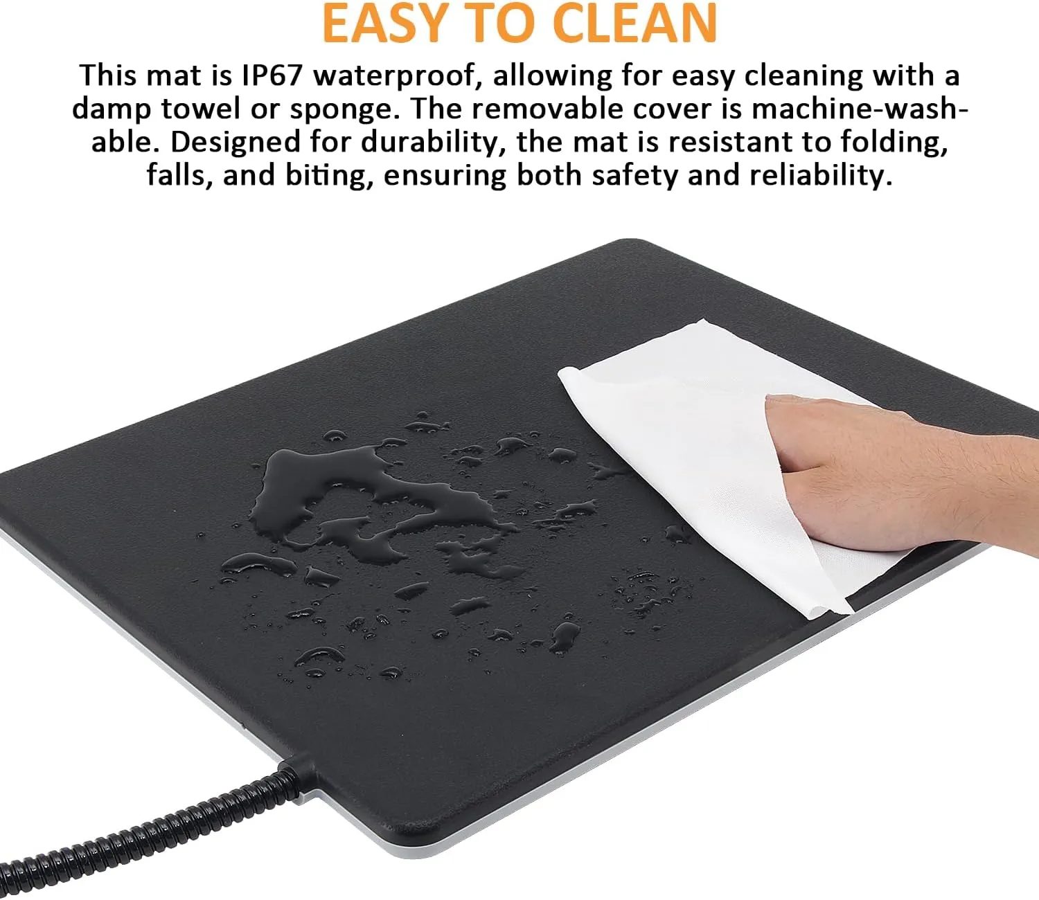 Outdoor Pet Heating Pad with 5 Adjustable Temperature & Timer, Waterproof Heated Mat for Cats and Dogs, Safe Electric Heating Pad for Feral, Indoor & Outdoor Pets, Anti-Chew Cord (M:16'' x 13'')