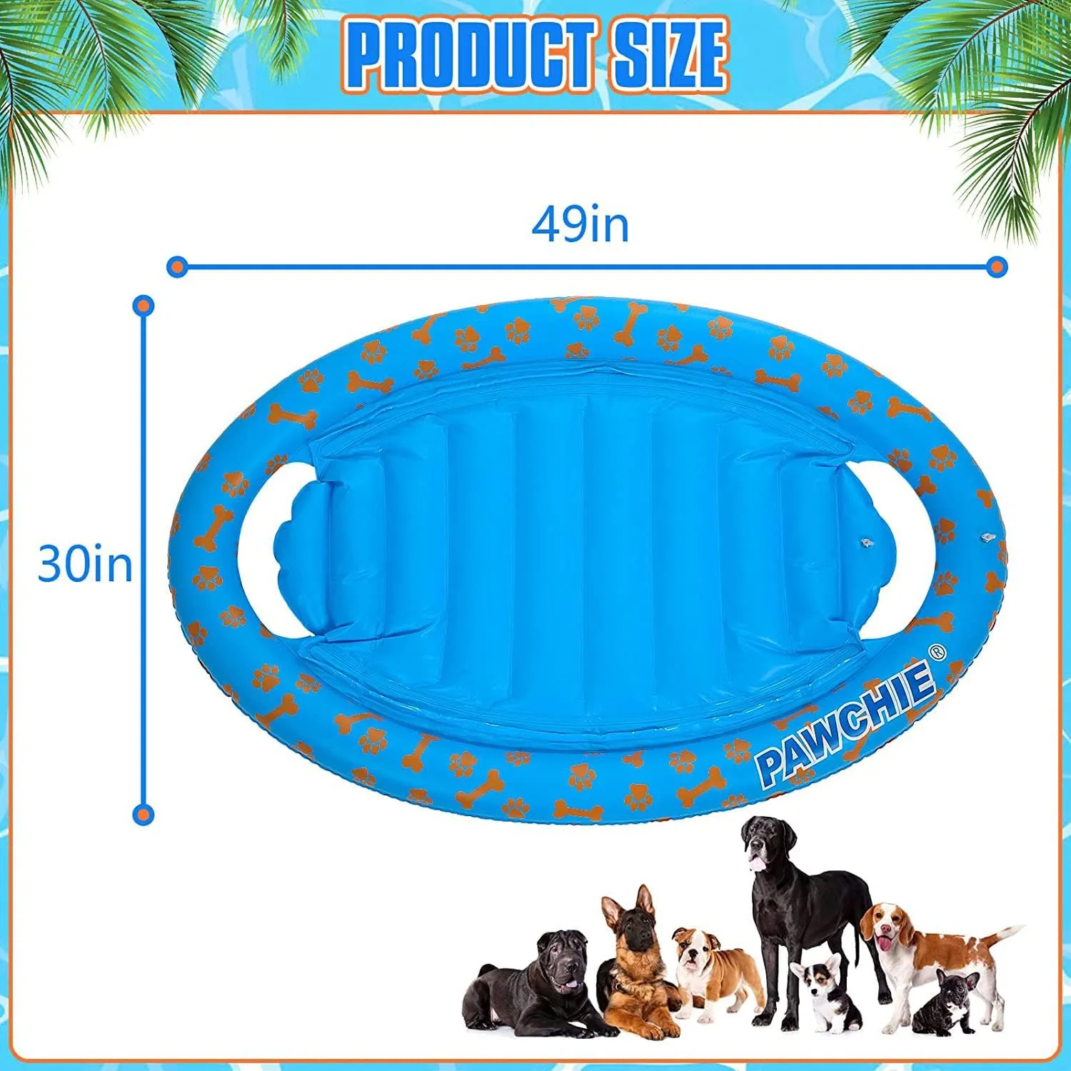 PAWCHIE Dog Pool Float - Inflatable Rafts, Inflatable Ride-ons for Pets Kids Summer Outdoor Water Games, Swimming Pool Water Toy