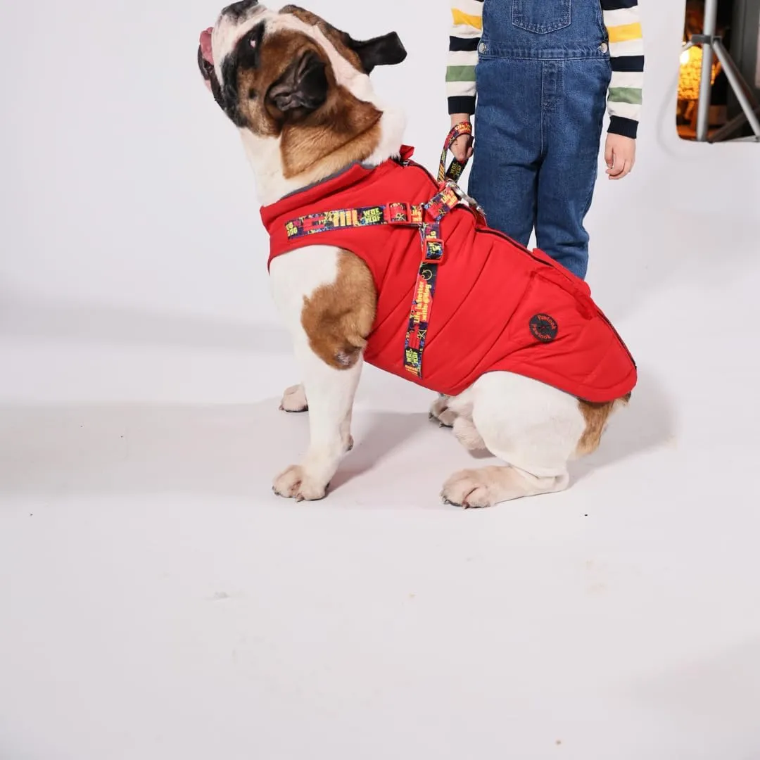 Pawlook Dog Raincoat with Chest Leash and Collar, Reusable Waterproof Pet Coat for Small Dogs, Medium Dogs, Large Dogs (Red, X-Small)