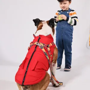 Pawlook Dog Raincoat with Chest Leash and Collar, Reusable Waterproof Pet Coat for Small Dogs, Medium Dogs, Large Dogs (Red, X-Small)