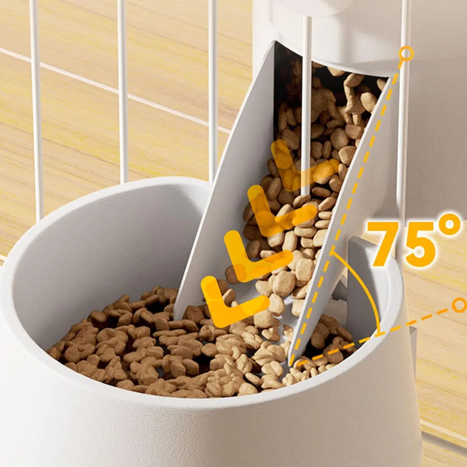 Pet Dog Cat Hanging Automatic Feeders Drinking Bowls, Auto Gravity Rabbits Feeder Water Set, Cage Pet Feeding Bowls Dispenser for Cats Dogs Puppy, Rabbit Hamsters Chinchilla Hedgehog (White-Water)