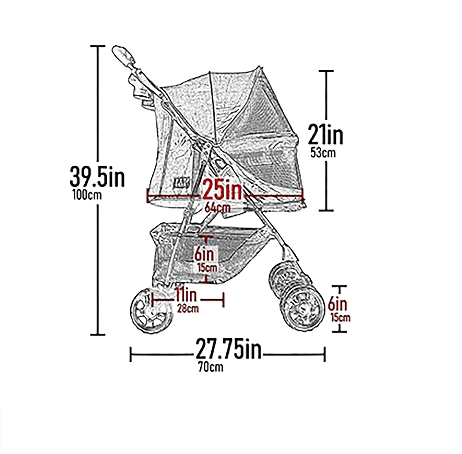 Pet Gear No-Zip Happy Trails Pet Stroller for Cats/Dogs, Zipperless Entry, Easy Fold with Removable Liner, Safety Tether, Storage Basket   Cup Holder, Cobalt