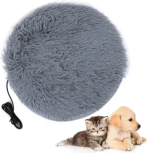 Pet Heating Pad for Cat Dog, Indoor Pet Electric Heated Pad Mat, Plush Pets Electric Blanket USB Charging Four Seasons Heating Constant Temperature for Outside Feral Puppy Kitten