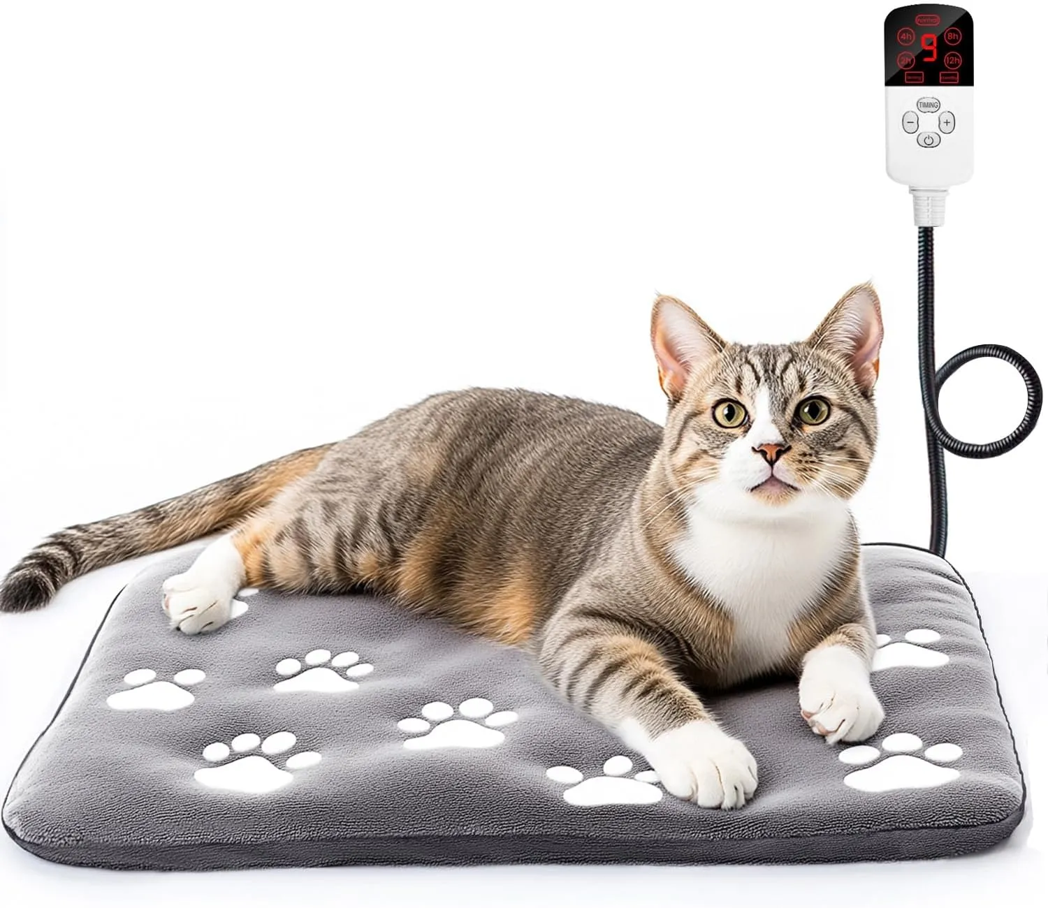Pet Heating Pad for Cats Dogs-Cat Heating Pad-Heated Dogs Bed-Warming Pad for Whelping Boxwith Remote Control 9 Adjustable Temperature&Timer, Chew Resistant Cord, Removable Washable Cover